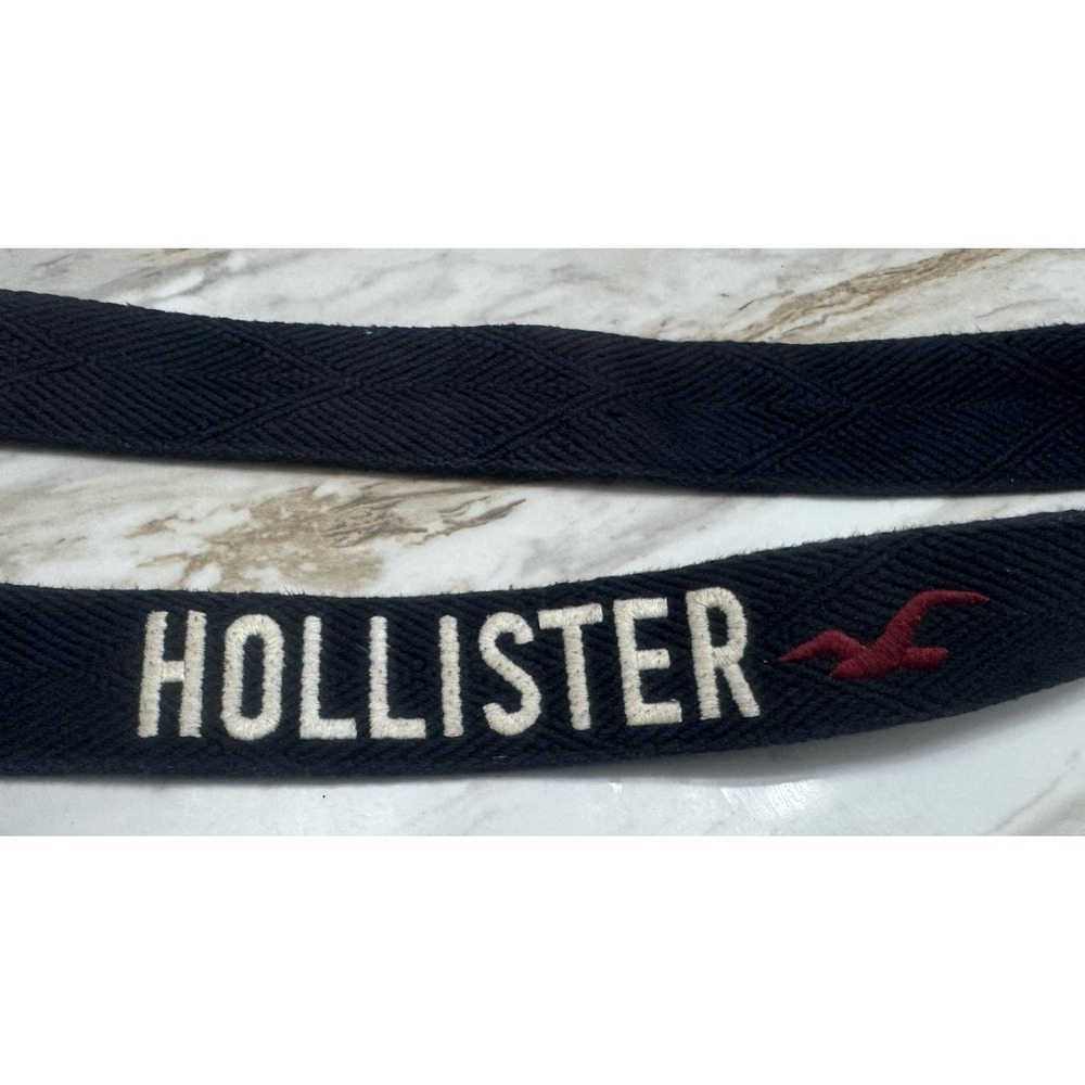 Hollister D-ring Belt Adjustable M/L 40'  Red‎ Bird Navy Blue - Picture 3 of 6